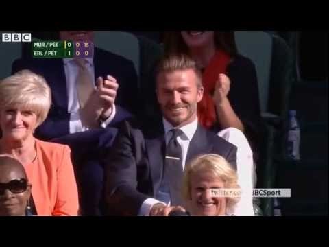 David Beckham Catches Rogue Tennis Ball at Wimbledon VIDEO - YouTube