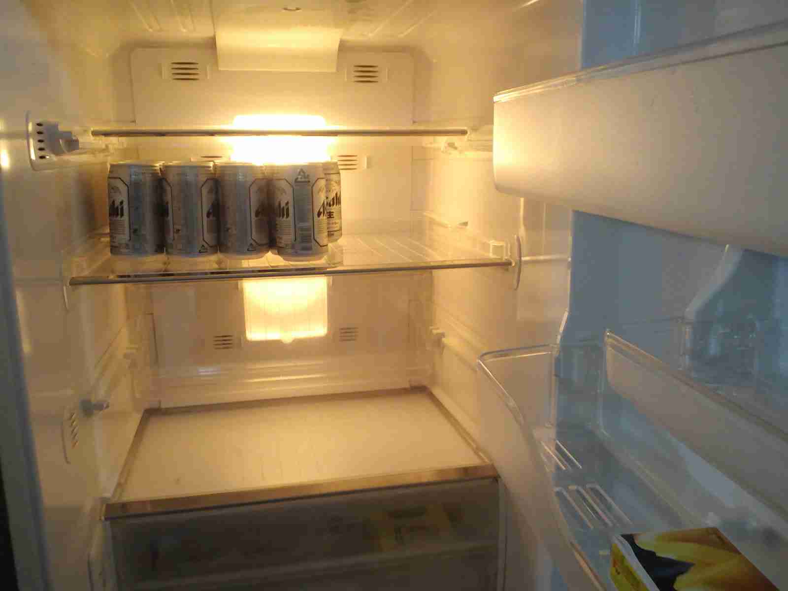 旅行中の冷蔵庫の中