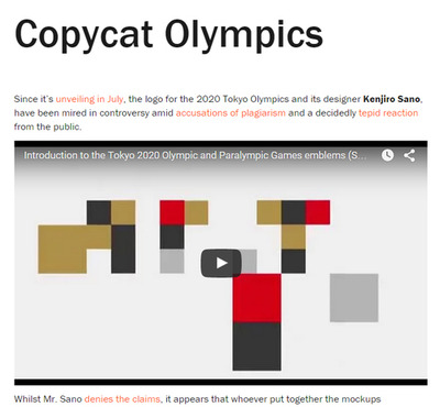 盗用確定か！五輪エンブレムの佐野研二郎 「盗用者のオリンピック(Copycat Olympics)」と批判される(画像あり) : newsネットの声（∪＾ω＾）みんなのコメント