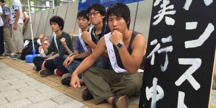 安保法案反対の学生ハンスト実行委員会、全員リタイア