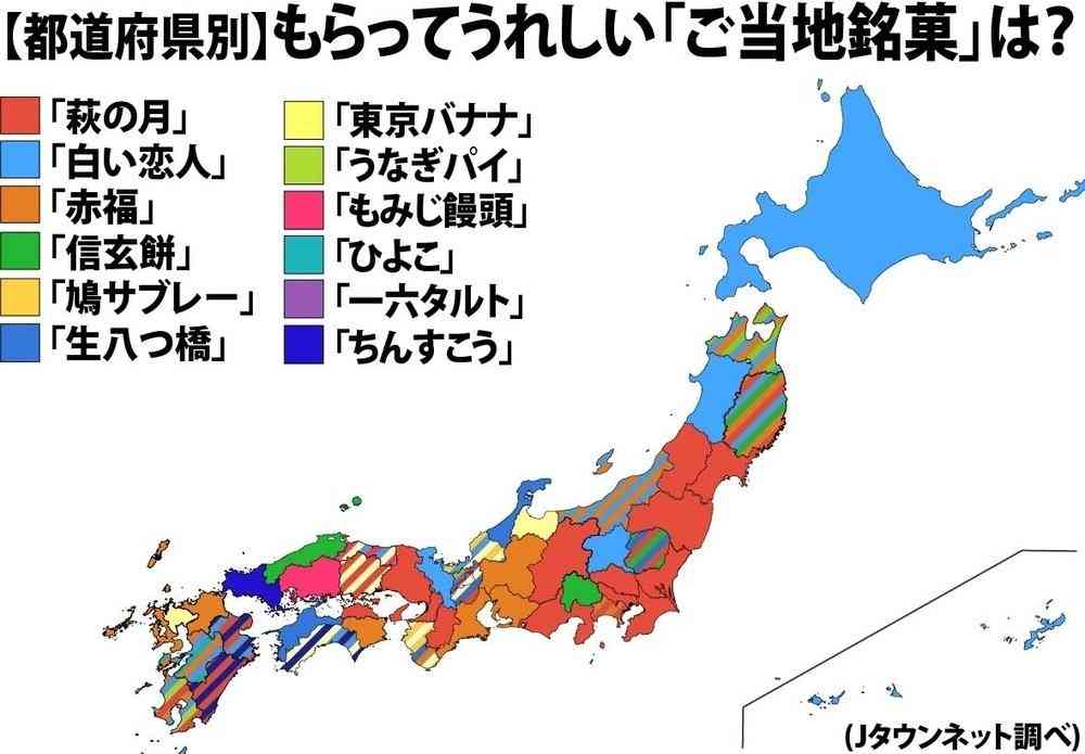 もらってうれしい「ご当地銘菓」ランキング、「白い恋人」や「赤福」を抑えて1位に輝いたのは...