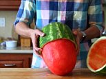 A cool way to skin a watermelon | Daily Mail Online