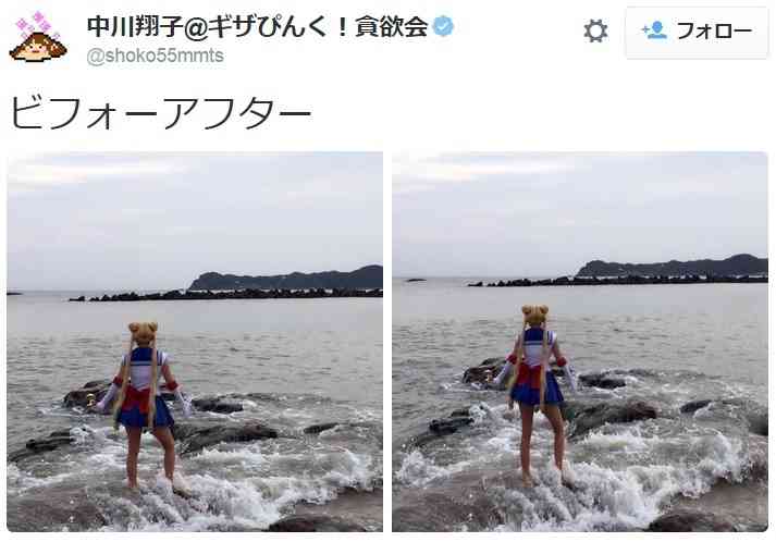 しょこたんこと中川翔子がセーラームーンに変身。“ムーンプリズムパワー”で脚が長く!?