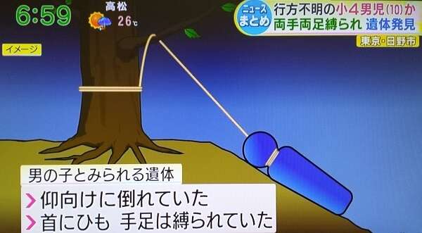 日野市三沢で殺人事件か自殺？小学生男児の全裸首つり遺体 手足縛られ | ニュース速報Japan