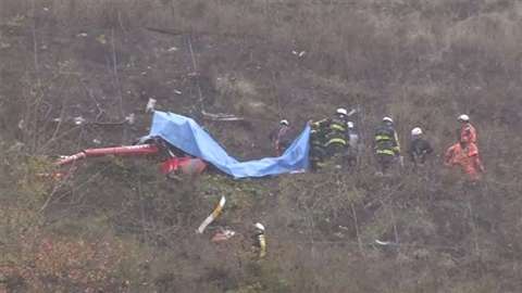 群馬・安中でヘリ墜落、1人死亡・1人重体