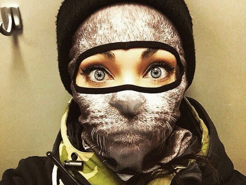あなたも獣人になれちゃう　動物の顔の目出し帽型スキーマスク
