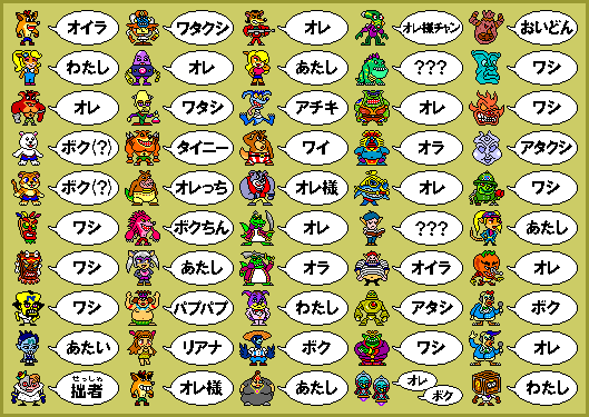 一人称は何ですか？私？おいら？あたい？