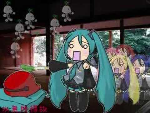 はちゅねミクで般若心経（ネギ木魚） - YouTube