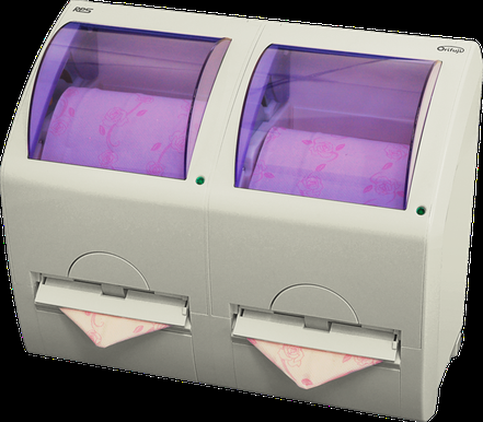 トイレットペーパーが三角折になっています