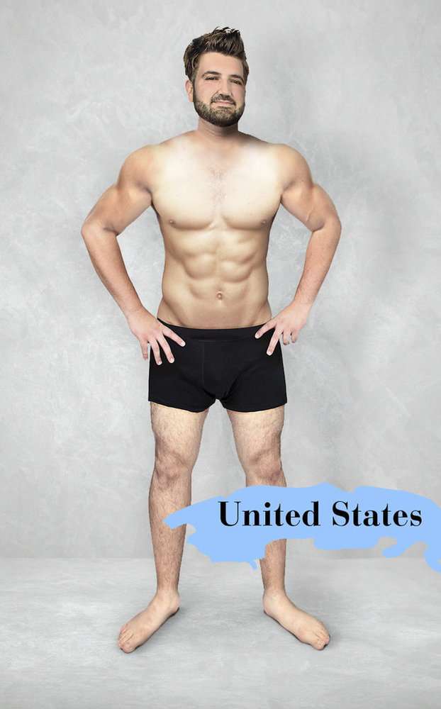 「理想的な」男性の体型は、世界19カ国でこんなに違った