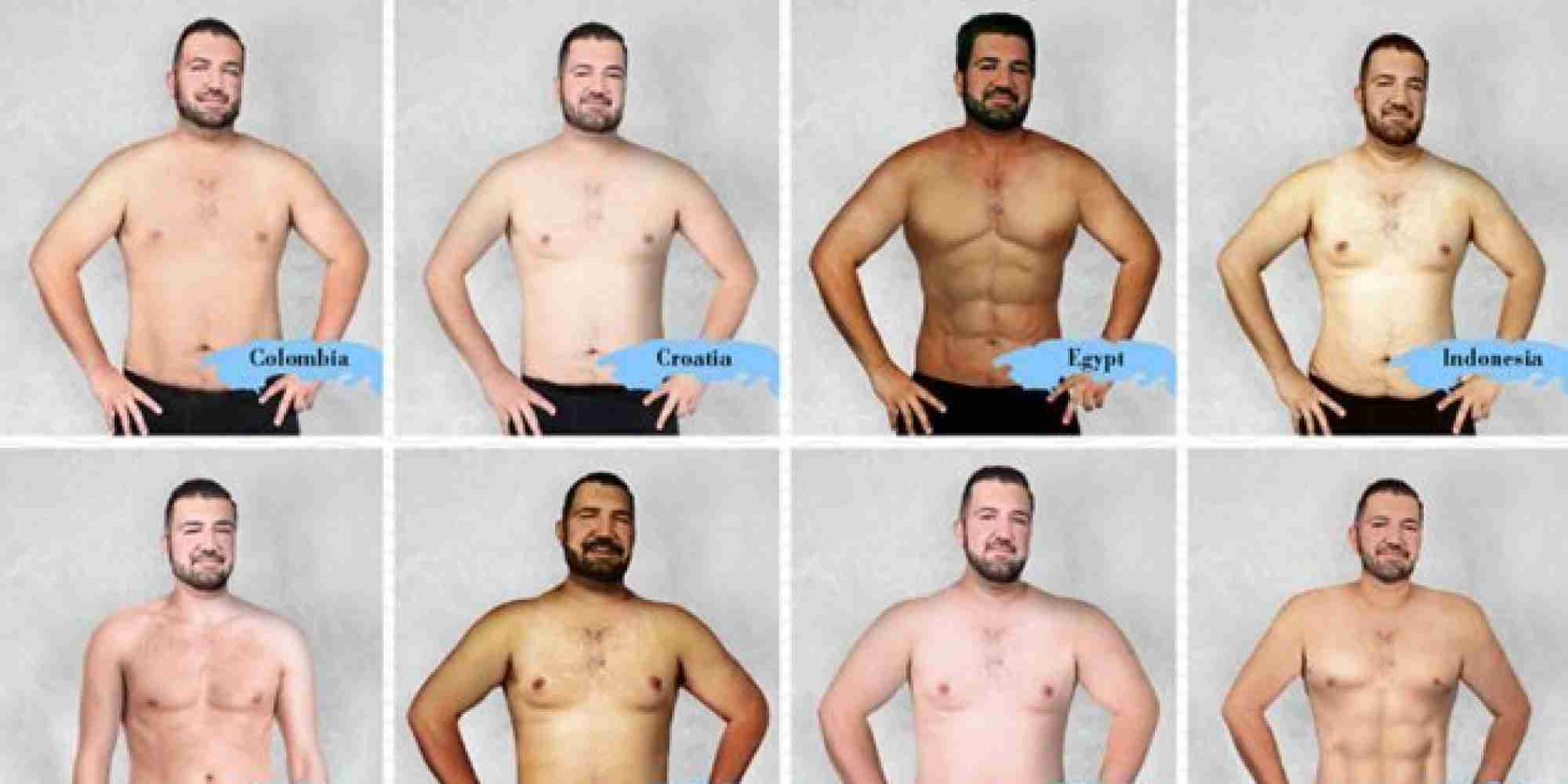 「理想的な」男性の体型は、世界19カ国でこんなに違った