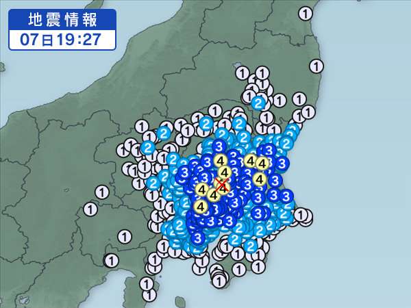 【地震】茨城、栃木、埼玉で震度4
