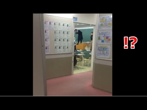 教卓の上で憲法9条を全力で叫ぶ生徒　某予備校がヤバ過ぎるとTwitterで話題に - YouTube