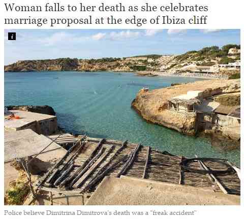 プロポーズに感極まって飛び跳ねた女性、崖から転落死！　憧れのイビザ島で。 - エキサイトニュース
