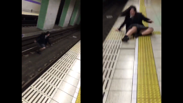 山内愛奈さん(至学館高校)　砂田橋駅で線路に侵入