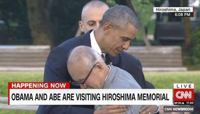 オバマ大統領 広島の平和公園で原爆慰霊碑に献花、核なき世界への決意を表明