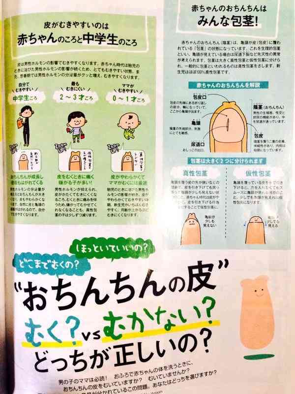 男子のアレの皮、むく？むかない？子育て誌「ひよこクラブ」に恐ろしい記事が掲載
