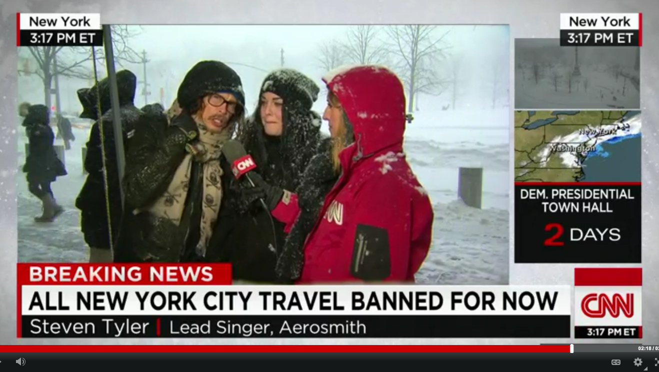 【動画あり】「エアロスミス」のスティーブン・タイラーさんがCNNの大雪レポートに乱入 → タイラーさん「家にいろ！」 | ロケットニュース24