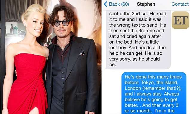 'Amber Heard text messages to Johnny Depp's assistant' from 2014 emerge | Daily Mail Online