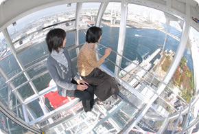 高さ123ｍ！足元透け透け…日本一の観覧車、大阪・吹田 