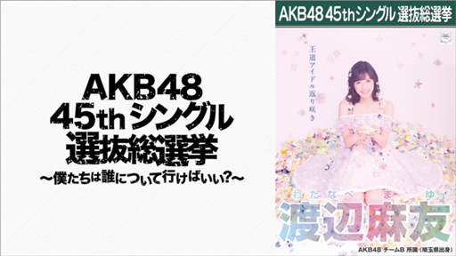 渡辺 麻友（AKB48 チームB） - SHOWROOM