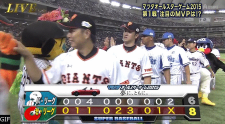 球団マスコットと選手がじゃれてる画像下さい！
