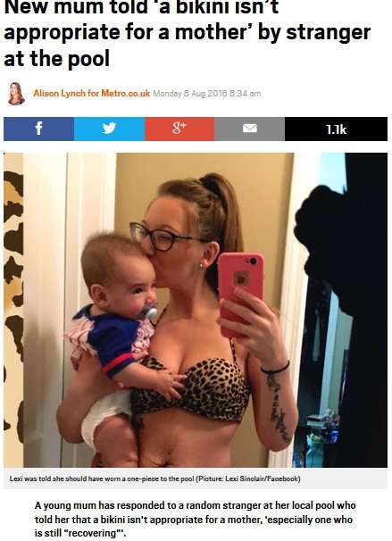 【海外発！Breaking News】「母親にビキニは不適切」プールで批判された新米ママが猛反撃（米） | Techinsight|海外セレブ、国内エンタメのオンリーワンをお届けするニュースサイト