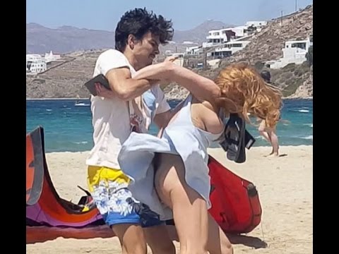 Shocking video shows Lindsay Lohan's beach fight with 'fiancé' Egor Tarabasov sparking concerns for - YouTube