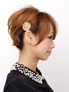 結婚式（ゲスト）のショートヘアアレンジ