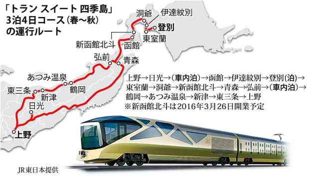 <豪華寝台列車>淡いゴールドで夢の旅…「四季島」お披露目