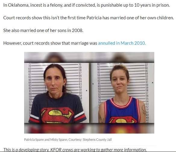 実の母娘が夫婦に…近親婚容疑で逮捕される（米）