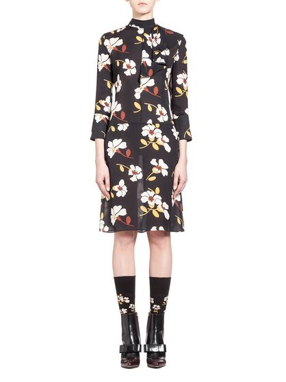 シルクジョーゼットドレス ディスタルプリント レディース | Marni Online Store