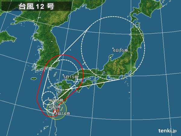 強い台風12号 3日に奄美へ 4日は九州接近・上陸のおそれ 暴風・高波・大雨に警戒
