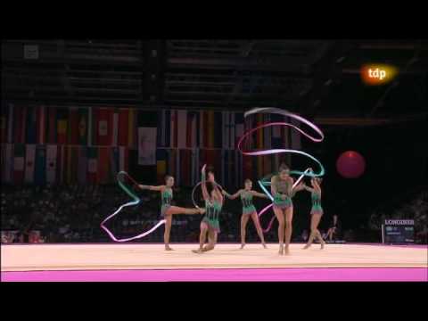 Mundial Rítmica 2011. Conjuntos. Final 3 cintas + 2 aros (5-10) Alemania - YouTube