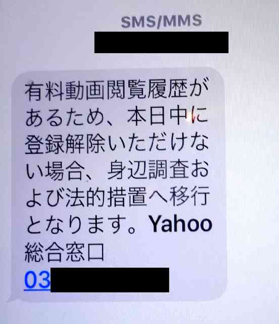 ヤフー名乗る架空請求、相次ぐ　「有料動画閲覧履歴が…」