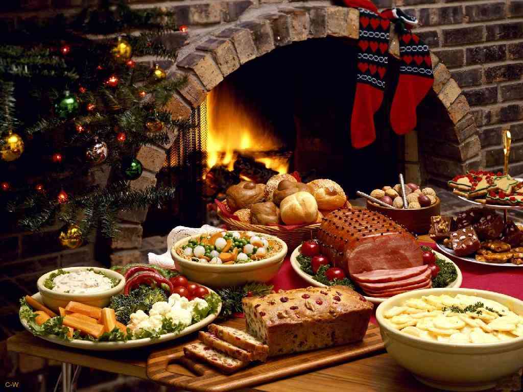 クリスマスのケーキ・ご馳走の画像いっぱい