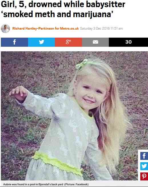【海外発！Breaking News】ドラッグを使用しながらベビーシッターをした女　5歳児を溺死させる（米） | Techinsight|海外セレブ、国内エンタメのオンリーワンをお届けするニュースサイト
