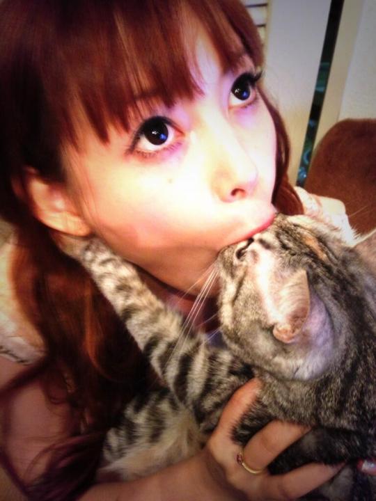 芸能人と動物の写真