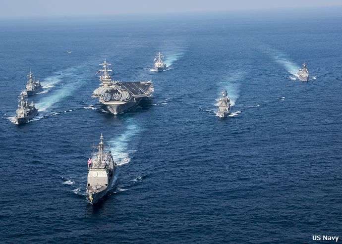海上自衛隊が、朝鮮半島へ向かう米空母打撃群に護衛艦を数隻派遣へ…ヘリコプター発着艦訓練や通信訓練などを想定！ : 軍事・ミリタリー速報☆彡