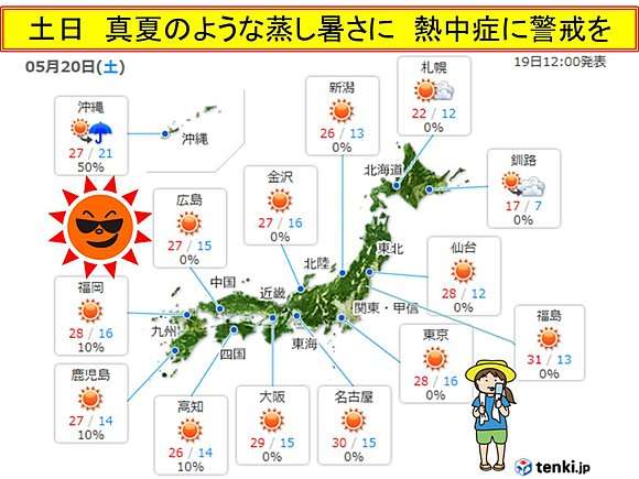 5月なのに蒸し暑く　猛暑に迫る暑さも(日直予報士) - 日本気象協会 tenki.jp