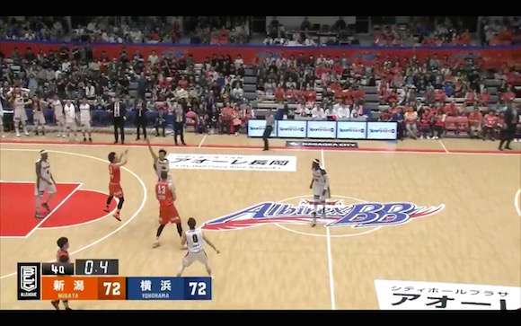 【衝撃バスケ動画】残り2秒からブザービーター！ 五十嵐圭選手が超ロングシュートを沈めて劇的決着!!