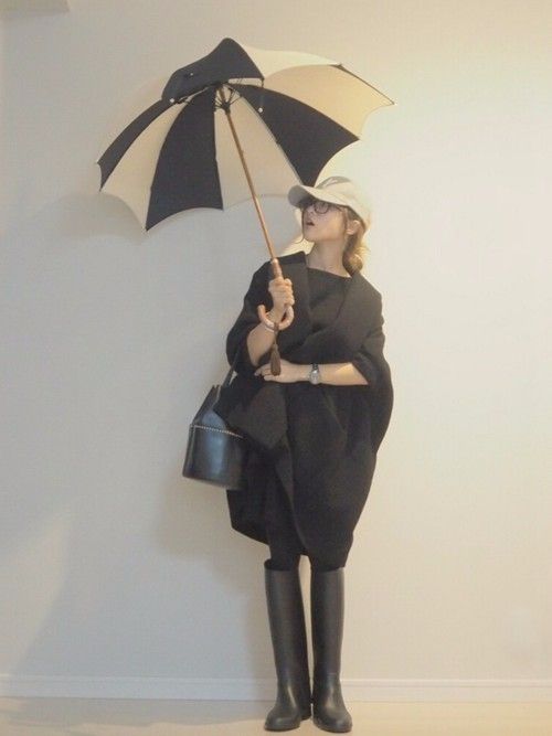 大雨の時の外出する格好。