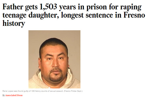 実の娘に対して4年間性的暴行したアメリカ人男性に1503年の懲役刑 | ゴゴ通信