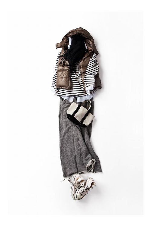 冬のロングスカートコーデ