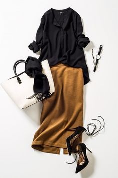 冬のロングスカートコーデ