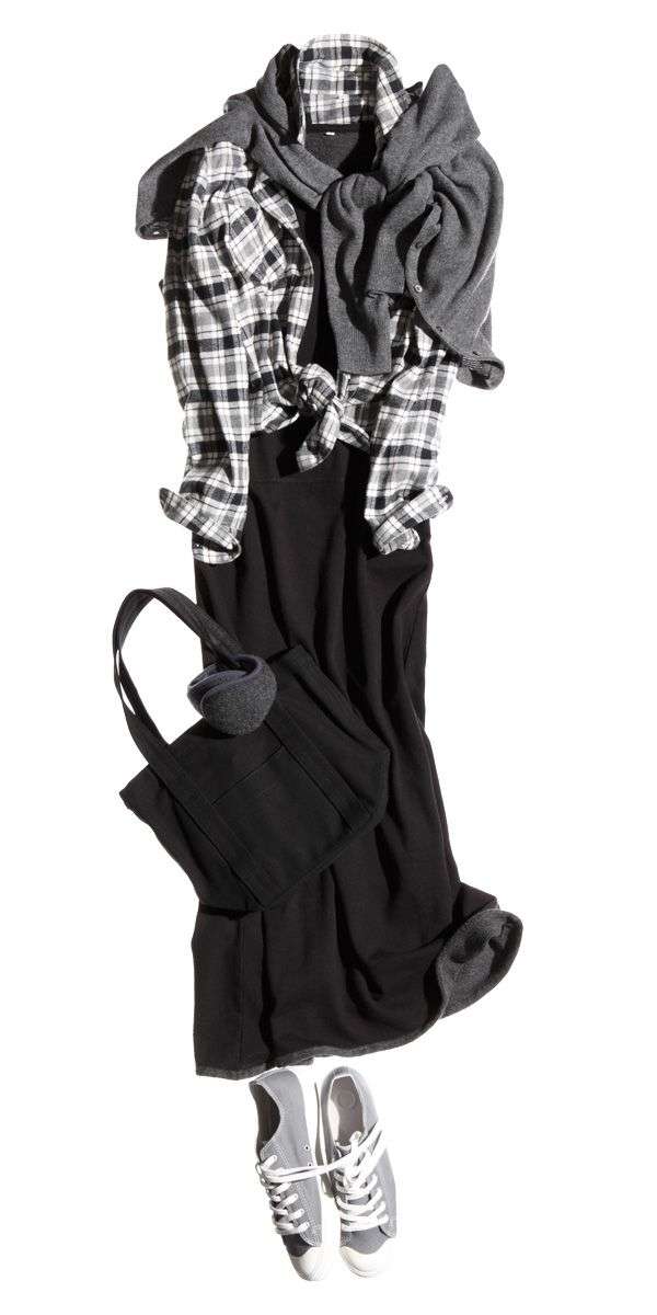 冬のロングスカートコーデ