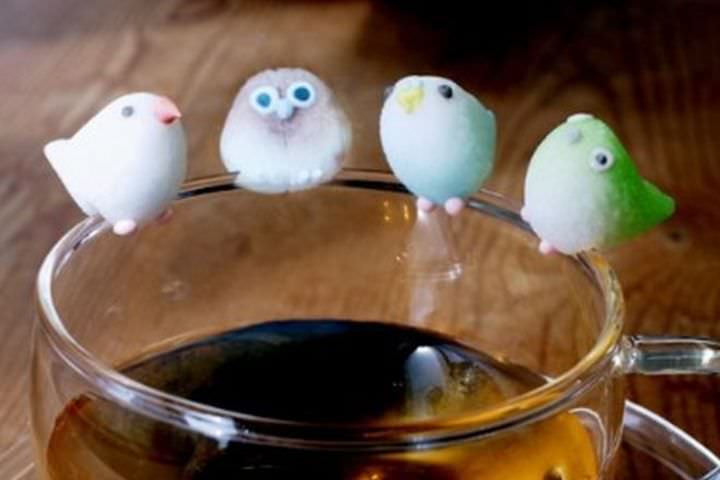 カップのふちにとまる「コトリシュガー」の可愛さに胸きゅんがとまらない！--文鳥やインコ、ふくろうも [えん食べ]