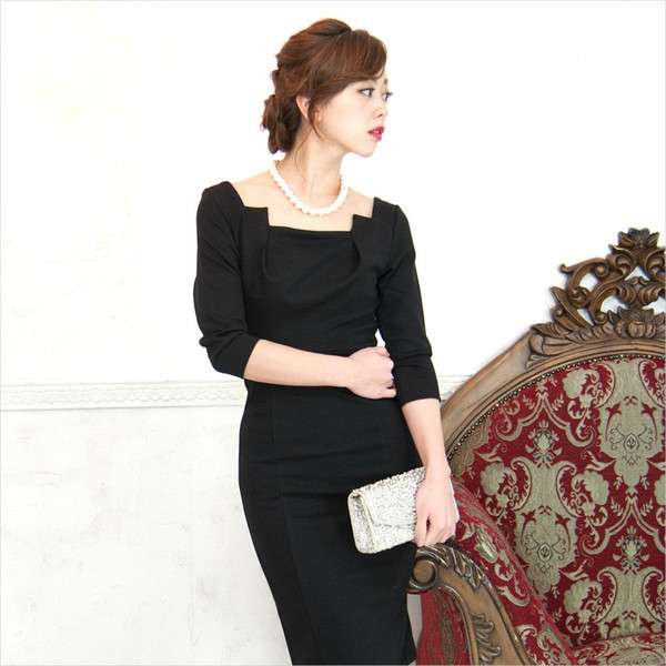 ワンピース タイト　膝丈　フォーマル　きれいめ　レディース ひざ丈　上品な膝丈タイトワンピース　結婚式　通勤　シンプル　お呼ばれ　2015秋冬　pu | ONE PIECE |  | Luceo　Group｜ルセオグループ