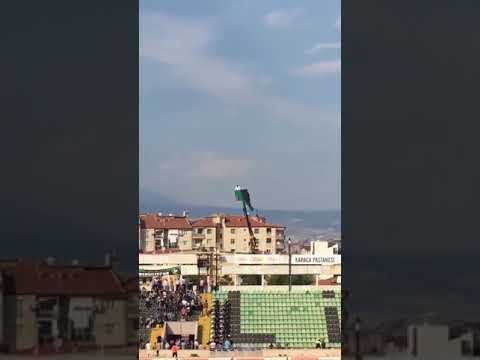 Man Banned From Stadium Watches Game From Boom Lift - 988682 - YouTube