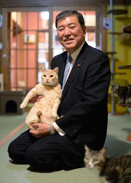石破茂氏がアップした「ネコ写真」の波紋 「ありえない抱き方だ」との指摘も